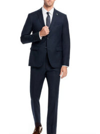 Thumbnail for John Varvatos Half-Canvassed Blue Two Button Wool Blend Suit
