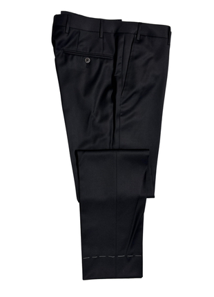 Corneliani Mens Solid Black Fully-Canvassed Shawl Lapel Classic Fit 3-Piece Wool Tuxedo - 38R