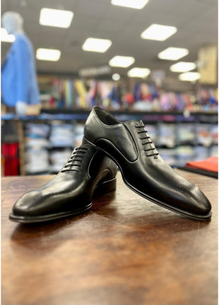 Mezlan Mens Black Lace-up Leather Dress Shoes
