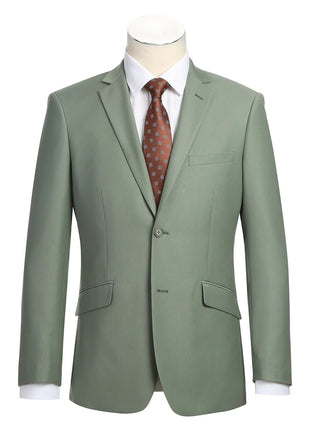 Raphael Mens Solid Sage Green Classic Fit 2 Piece Suit