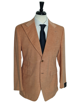 Sartoria Partenopea Men’s Peach Corduroy Peak Lapels Sportcoat 42R