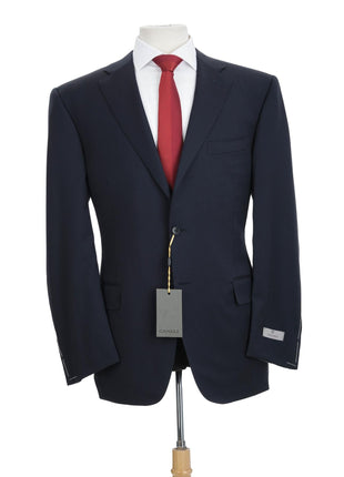 Canali 1934 Mens Solid Navy Blue 44R Drop 7 Modern Fit 100% Wool 2 Piece Suit