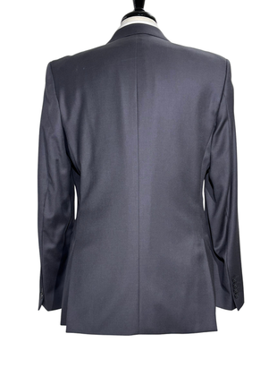 Versace Collection Mens Solid Charcoal Notch Lapel Classic Fit 2-Button Wool Suit - 40L