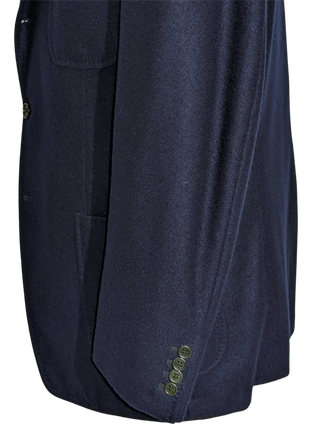 Sartoria Partenopea Men's Deep Blue 3-Roll-2.5 100% Cashmere Sportcoat 44R
