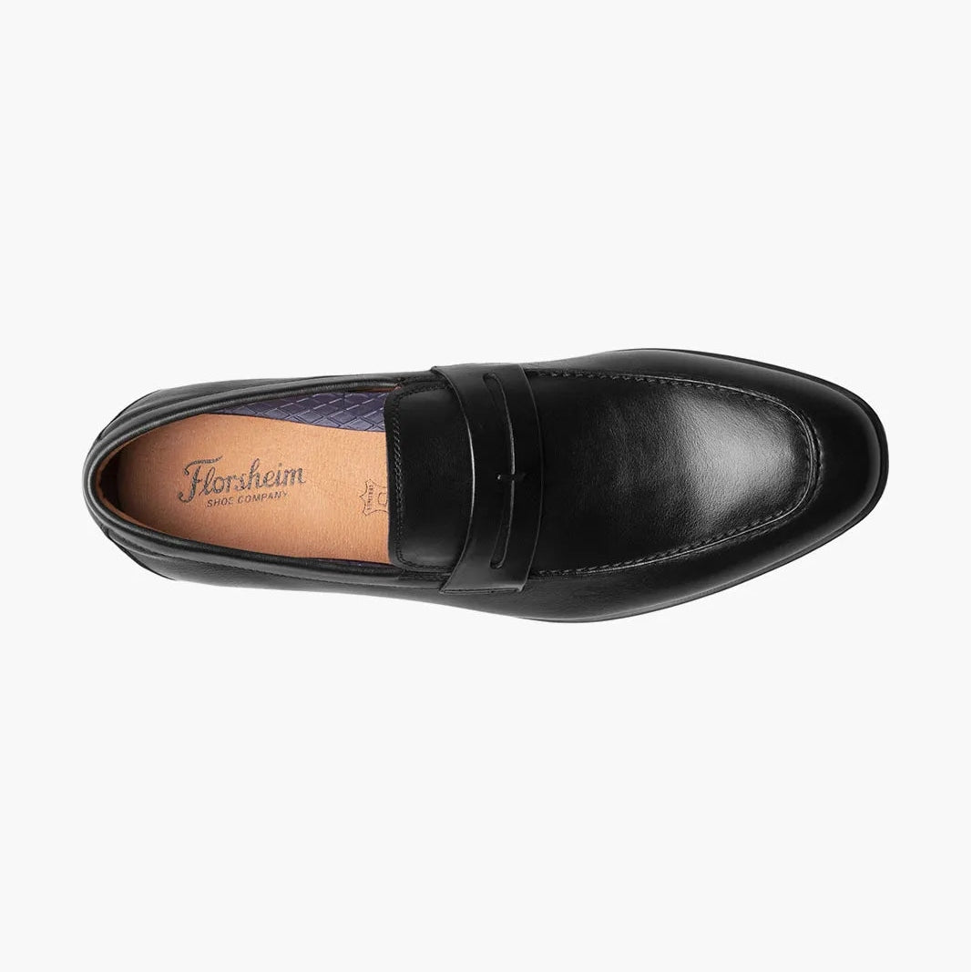 Florsheim Mens Black Slip-on Penny Loafer Leather Dress Shoes