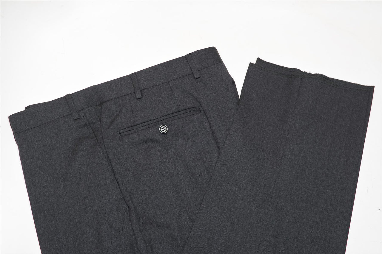 Canali Mens Charcoal Grey Classic Fit 46L Drop 7 100% Wool 2 Piece Suit