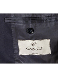 Thumbnail for Canali Mens 38R Drop 8 Navy Blue 100% Wool Slim Fit 3 Piece Suit