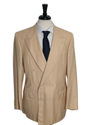 Sartoria Partenopea Men's Peach Double Breasted 100% Cashmere Sportcoat 42R