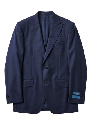 Tovaglia Slim Fit Peak Lapel Solid Navy Wool Cashmere Blend Suit