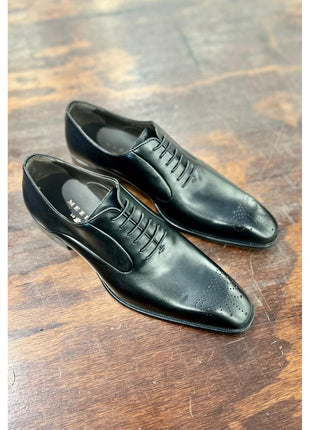 Mezlan Mens Black Lace-up Leather Dress Shoes