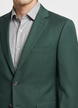 Raphael Mens Solid Green Regular Fit Two Button Suit