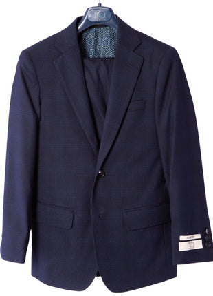 T.O Boys Blue Check Slim Fit 2 Piece Suit