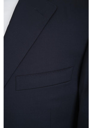 Canali 1934 Mens Solid Navy Blue 44R Drop 7 Modern Fit 100% Wool 2 Piece Suit