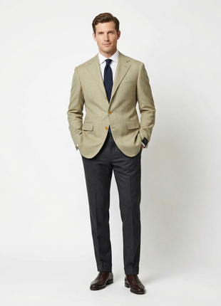 Sartoria Partenopea Men's Green Glen Plaid 100% Wool 3-Roll-2.5 Sportcoat 42R