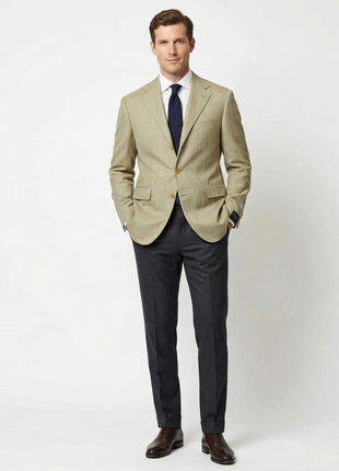 Sartoria Partenopea Men's Green Glen Plaid 100% Wool 3-Roll-2.5 Sportcoat 42R