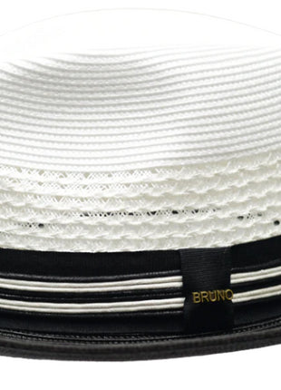 Mens Hollywood Collection Two Tone Black and White Straw Hat