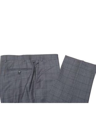 Canali 1934 Mens Gray Check 42L Drop 8 Slim Fit 100% Wool 2 Piece Suit