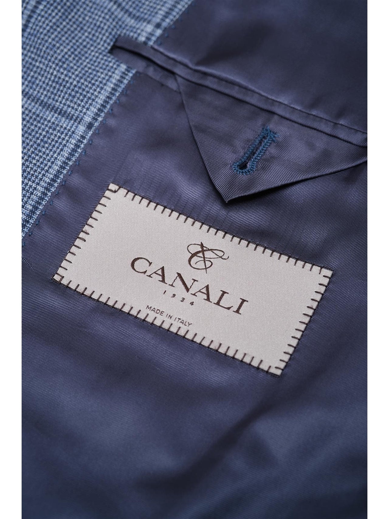 Canali 1934 Mens Blue Plaid 42S Drop 7 Modern Fit 100% Wool 2 Piece Suit