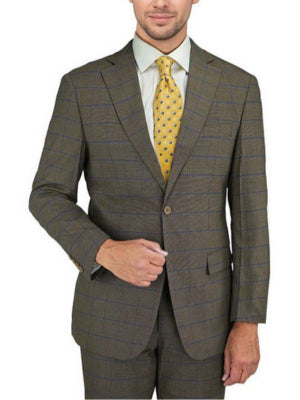Giorgio ForellI Mens Brown Check Classic Fit 2 Piece Suit