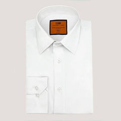 Steven Land Mens White 4 Way Stretch Spread Collar Dress Shirt - The Suit Depot