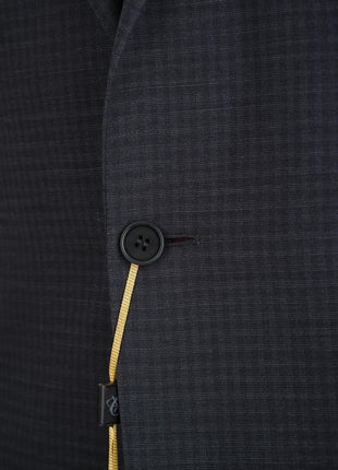 Canali 1934 Mens Gray Check Drop 7 44L Modern Fit 100% Wool 2 Piece Suit - The Suit Depot