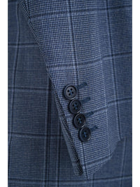 Thumbnail for Canali 1934 Mens Blue Plaid 42S Drop 7 Modern Fit 100% Wool 2 Piece Suit