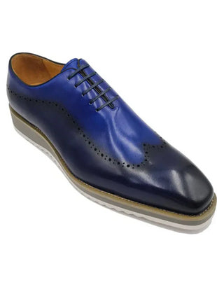Carrucci Mens Black Grey Two Tone Lace-up Oxford Leather Dress Shoes