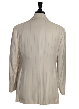 Sartoria Partenopea Men's Cream Striped Cashmere Silk Blend Sportcoat 42R