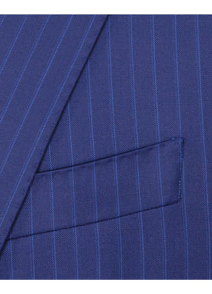 Armani Collezioni G-Line 42L Blue Pinstripe 100% Wool Slim Fit 2 Piece Suit