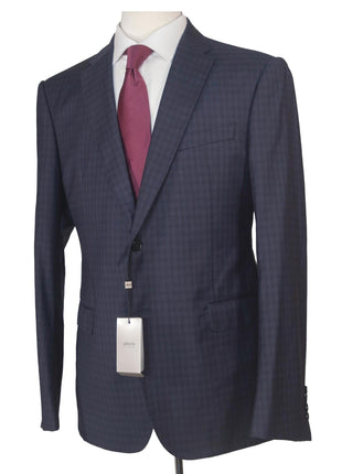 Armani Collezioni M-Line Mens 42R Navy Blue Check 2 Piece Suit