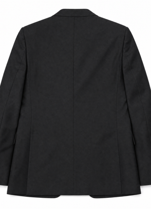 Mazara Mens Classic Fit Solid Black Wool Cashmere Blend 2 Piece Suit With Peak Lapels