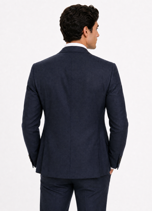 Sartoria Mazara Mens Navy Blue Weave Slim Fit 100% Wool Blazer Sportcoat