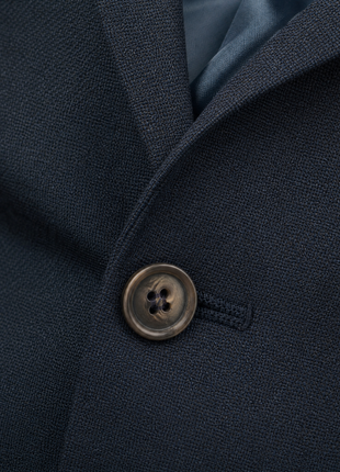 Sartoria Mazara Mens Navy Blue Weave Slim Fit 100% Wool Blazer Sportcoat