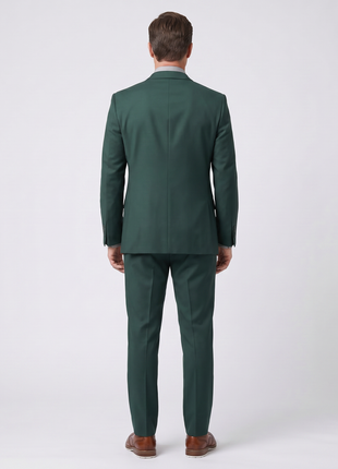 Raphael Mens Solid Green Regular Fit Two Button Suit