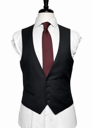 Corneliani Mens Black Textured Fully-Canvassed Shawl Lapel Slim Fit 3-Piece Wool Suit - 42R - The Suit Depot