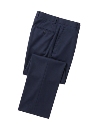 Tovaglia Slim Fit Peak Lapel Solid Navy Wool Cashmere Blend Suit