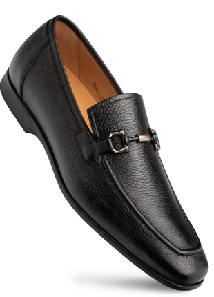 Mezlan Marinelli Black Deer Ornament Slip On Dress Shoes