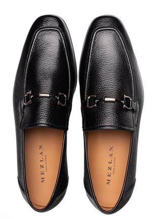 Mezlan Marinelli Black Deer Ornament Slip On Dress Shoes