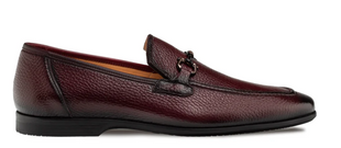 Mezlan Marinelli Burgundy Deer Ornament Slip On Dress Shoes