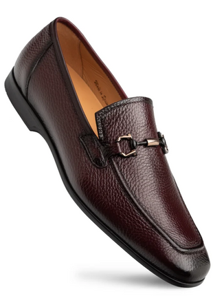 Mezlan Marinelli Burgundy Deer Ornament Slip On Dress Shoes