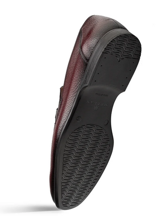 Mezlan Marinelli Burgundy Deer Ornament Slip On Dress Shoes