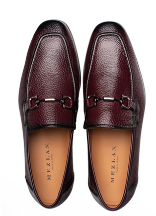 Mezlan Marinelli Burgundy Deer Ornament Slip On Dress Shoes