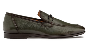 Mezlan Marinelli Olive Deer Ornament Slip On Dress Shoes