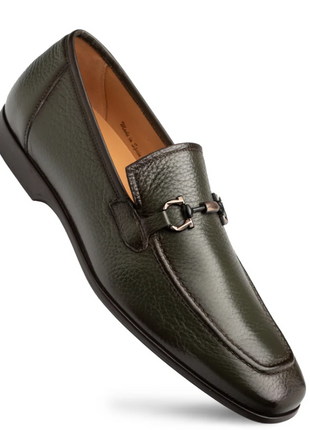 Mezlan Marinelli Olive Deer Ornament Slip On Dress Shoes
