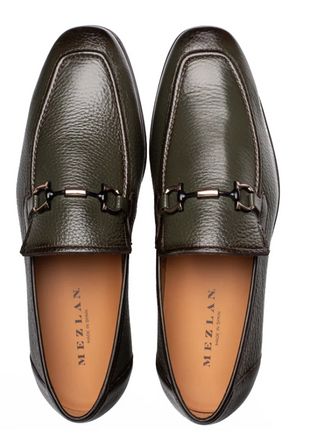Mezlan Marinelli Olive Deer Ornament Slip On Dress Shoes