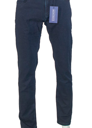 Montreux Mens Slim Fit Navy Blue 5 Pocket Stretch Jeans