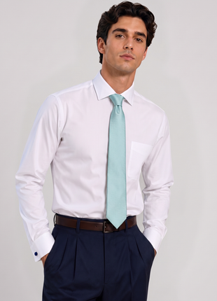 Letteriello Textured Weave Seafoam Green Italian Silk Neck Tie