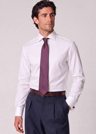 Letteriello Fine Ribbed Plum Purple Italian Silk Neck Tie