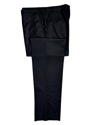 Isaia Mens Black Textured Fully-Canvassed Notch Lapel Classic Fit 2-Button Wool Suit - 44L