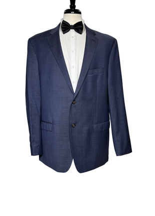 Lauren Ralph Lauren Mens Blue Textured Notch Lapel Slim Fit 2-button Wool Suit - 50L